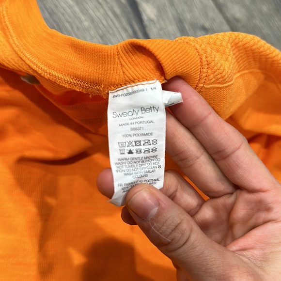 • Sweaty Betty • Long Sleeve Seamless Athletic Workout Top Murcott Orange Small - Picture 5 of 6
